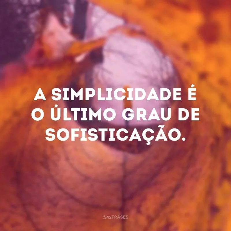 A simplicidade é o último grau de sofisticação.