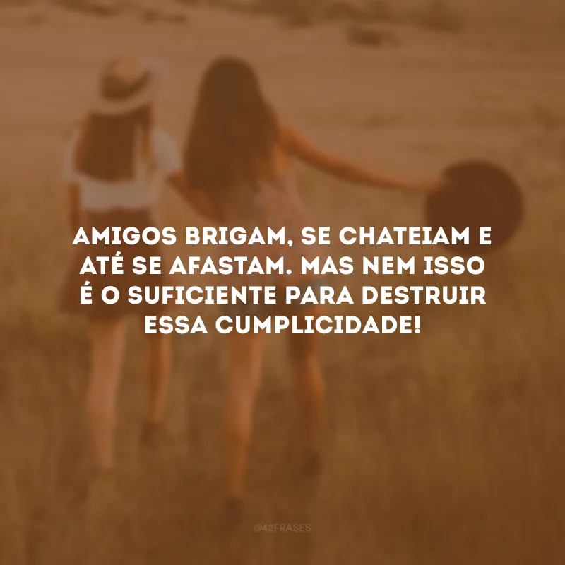 Amigos brigam, se chateiam e até se afastam. Mas nem isso é o suficiente para destruir essa cumplicidade!