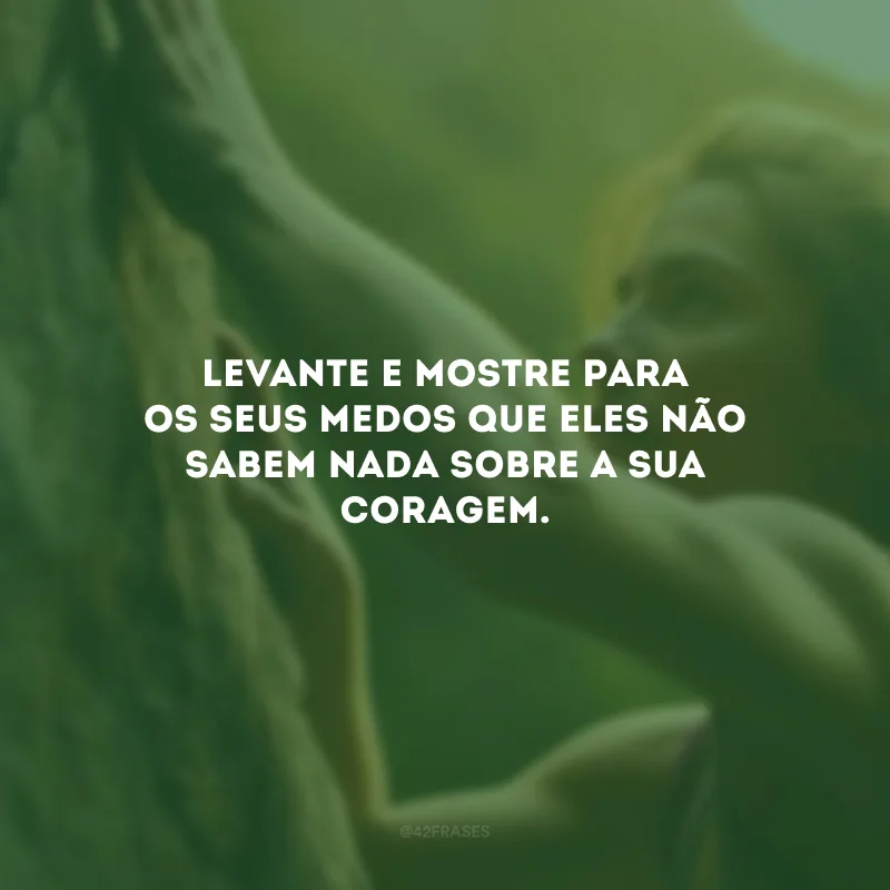 Levante e mostre para os seus medos que eles não sabem nada sobre a sua coragem.