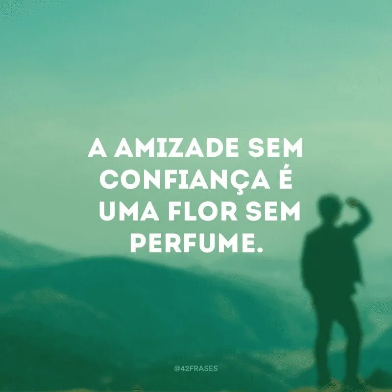 A amizade sem confiança é uma flor sem perfume. 