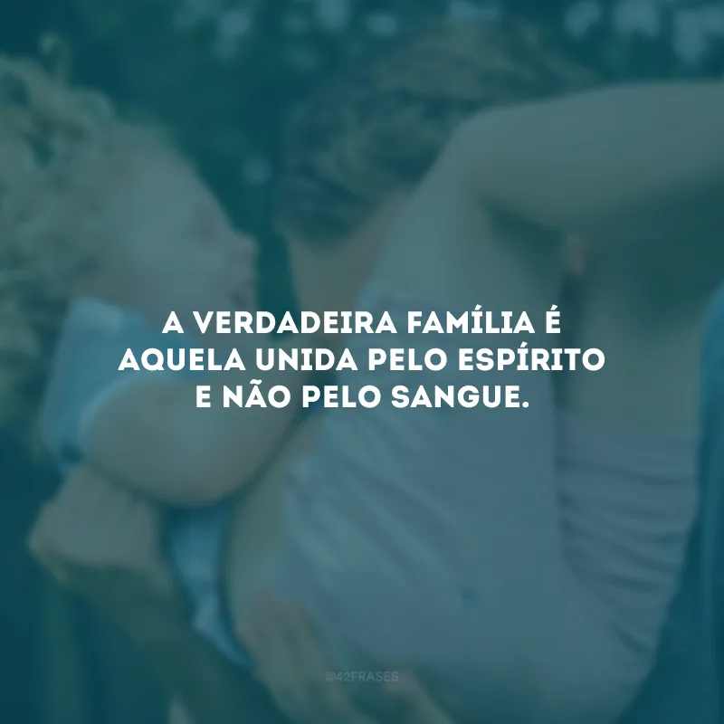A verdadeira família é aquela unida pelo espírito e não pelo sangue. 
