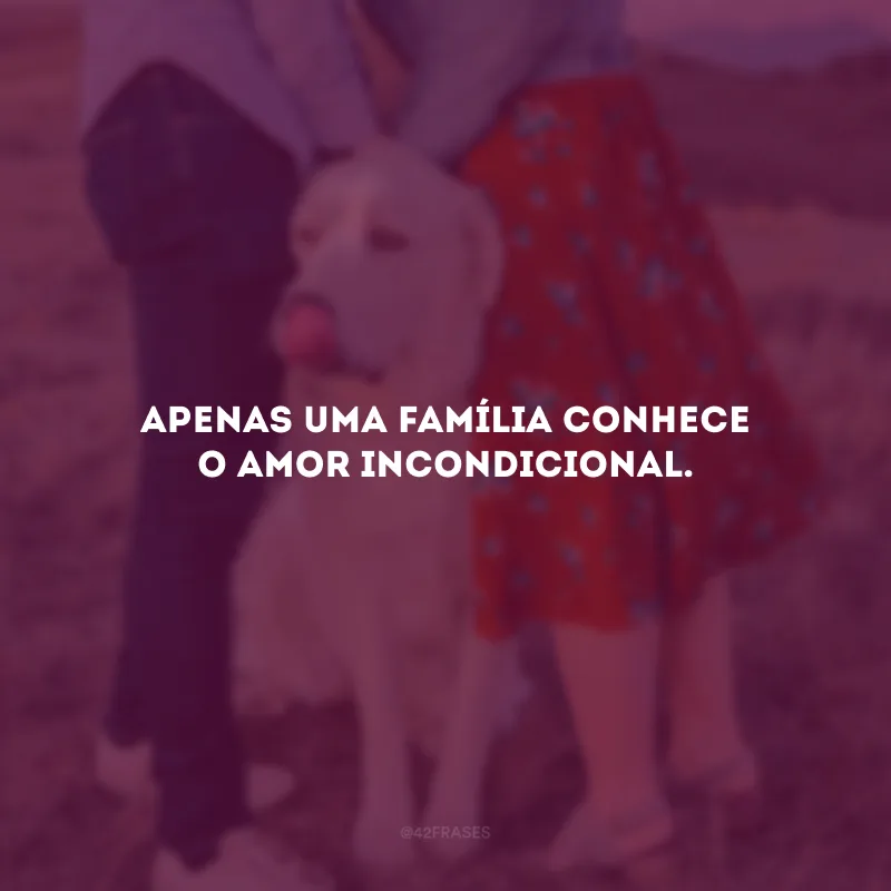 Apenas uma família conhece o amor incondicional.