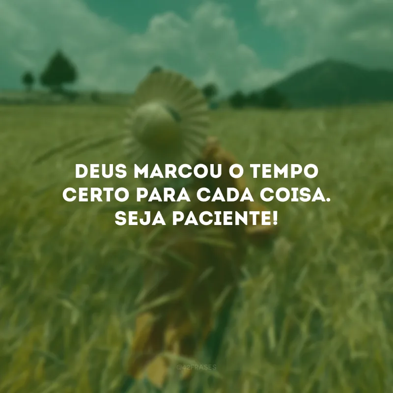 Deus marcou o tempo certo para cada coisa. Seja paciente!
