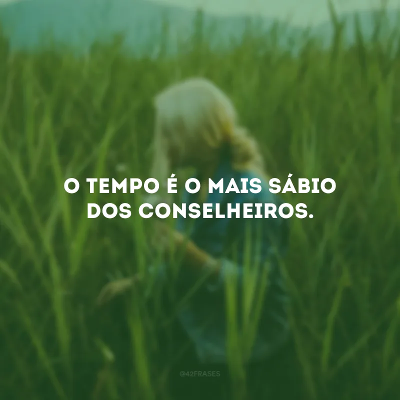 O tempo é o mais sábio dos conselheiros.