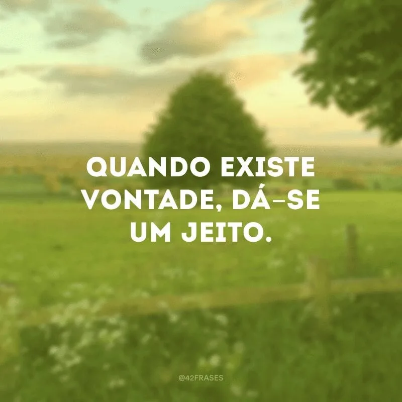 Quando existe vontade, dá-se um jeito. 