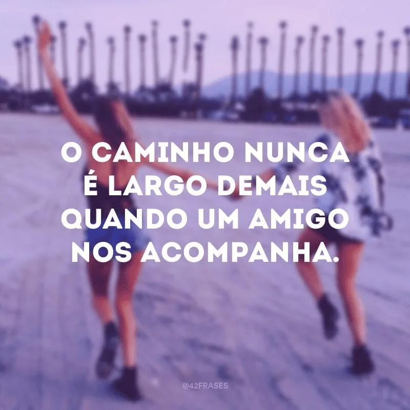 O caminho nunca é largo demais quando um amigo nos acompanha.