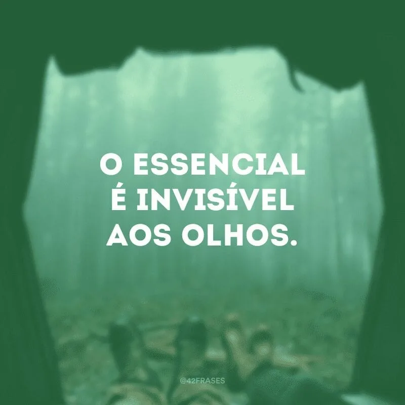 O essencial é invisível aos olhos.