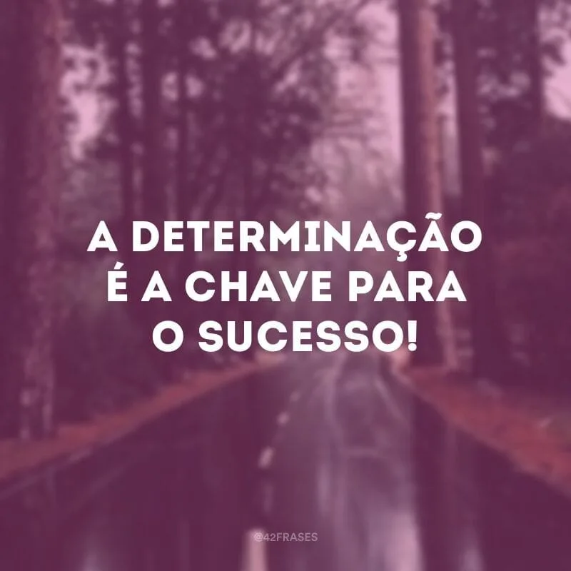 A determinação é a chave para o sucesso!