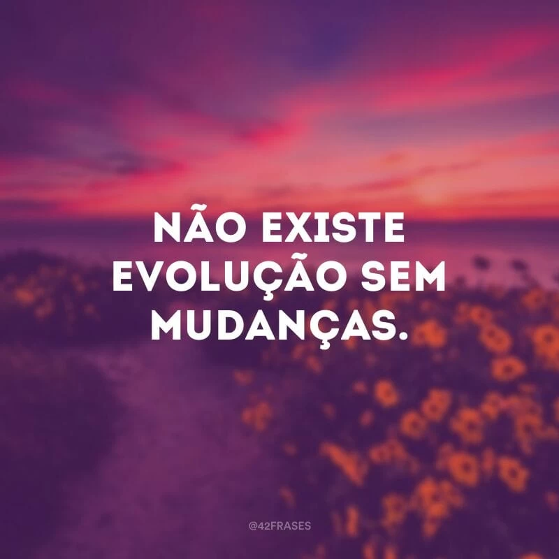 Não existe evolução sem mudanças.
