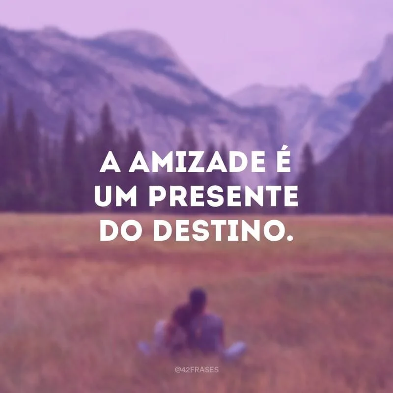 A amizade é um presente do destino.