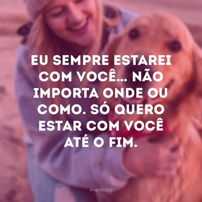 Eu sempre estarei com você… não importa onde ou como. Só quero estar com você até o fim.