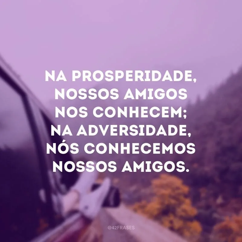 Na prosperidade, nossos amigos nos conhecem; na adversidade, nós conhecemos nossos amigos.