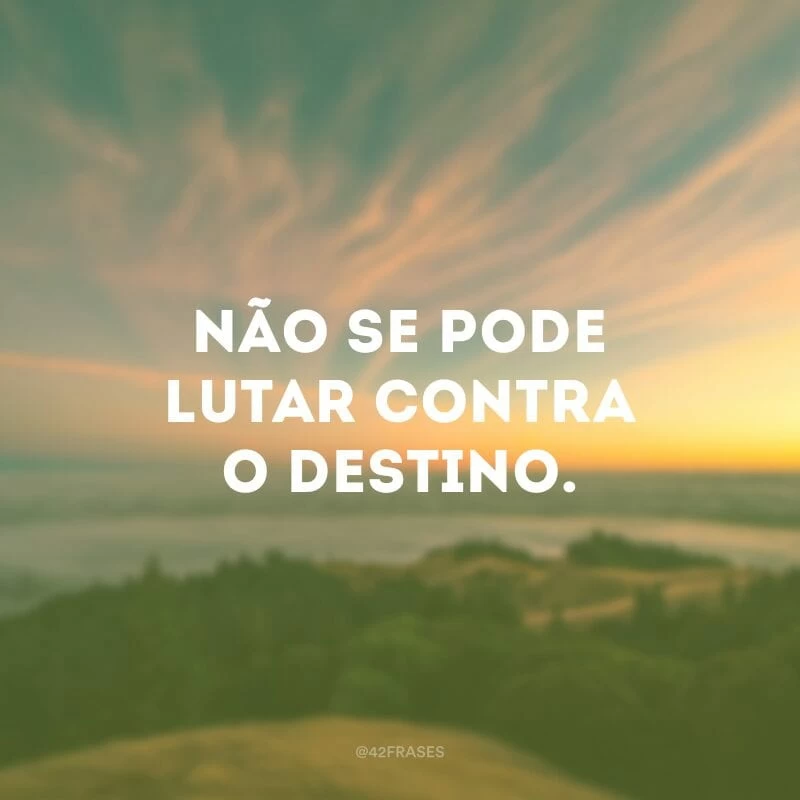 Não se pode lutar contra o destino.