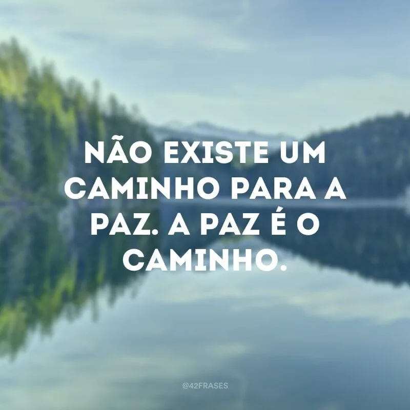 Não existe um caminho para a paz. A paz é o caminho.