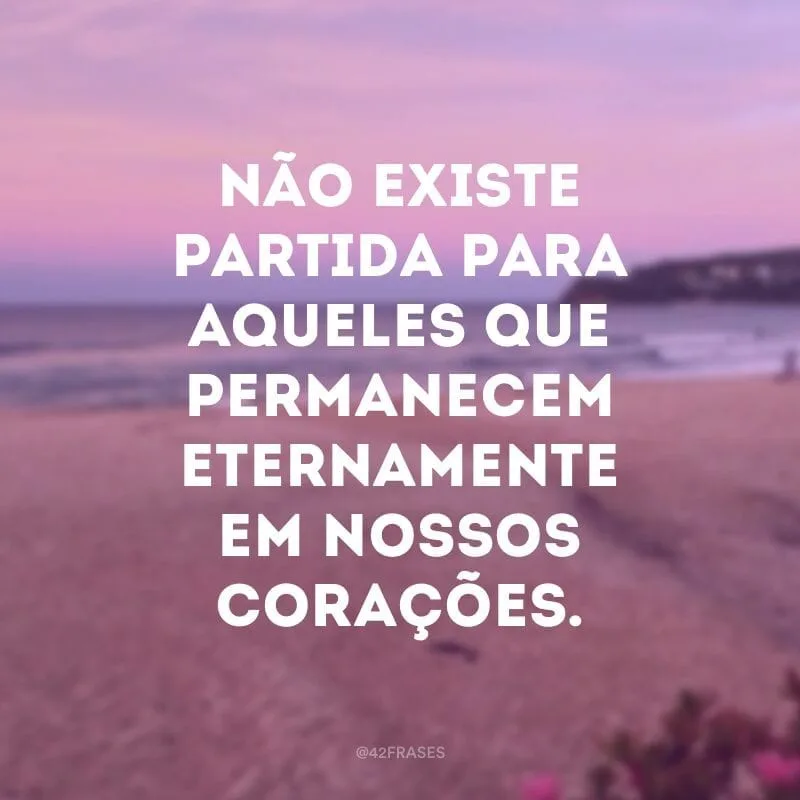 Não existe partida para aqueles que permanecem eternamente em nossos corações.