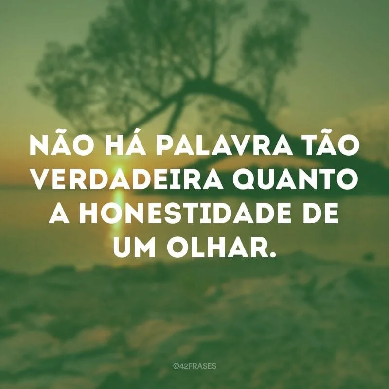Não há palavra tão verdadeira quanto a honestidade de um olhar.