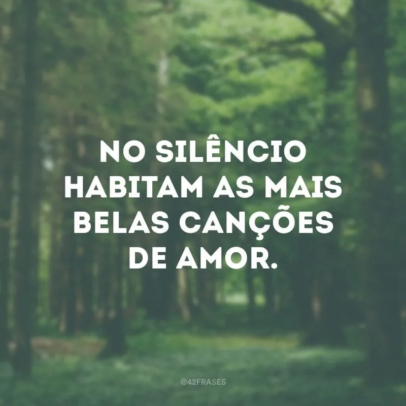 No silêncio habitam as mais belas canções de amor.