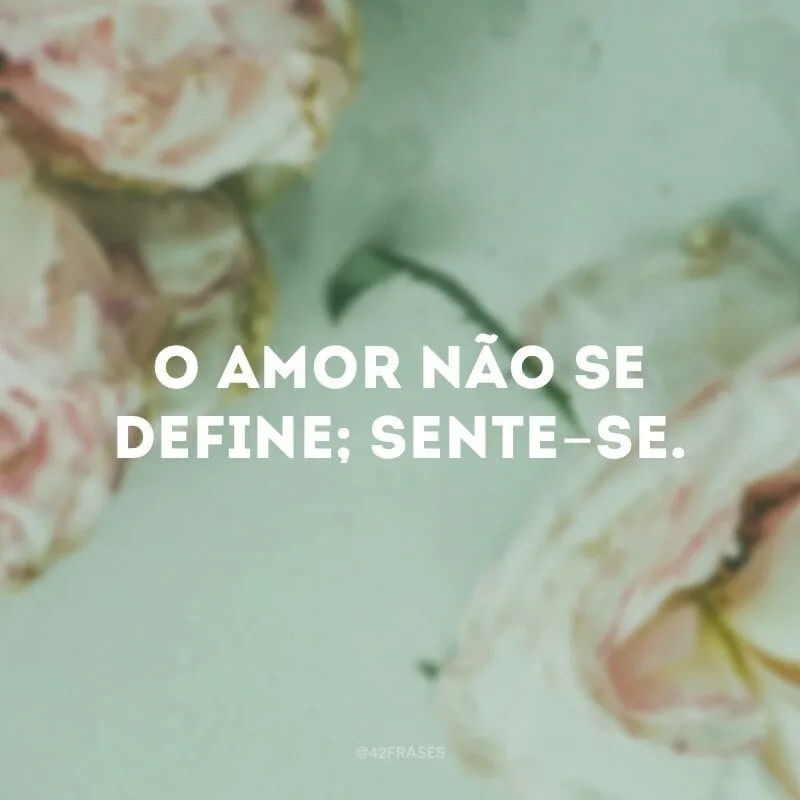 O amor não se define; sente-se.