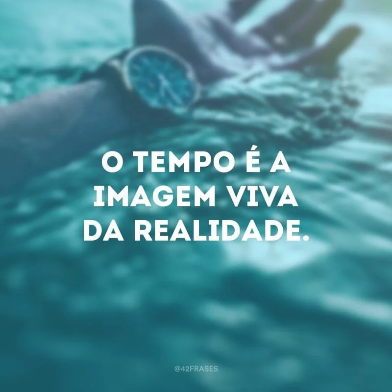 O tempo é a imagem viva da realidade.