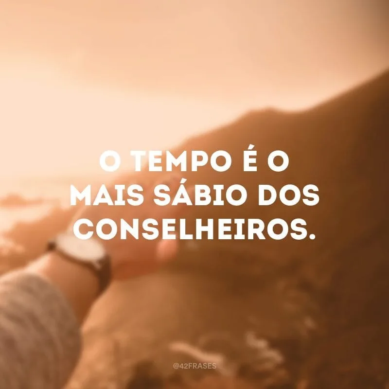 O tempo é o mais sábio dos conselheiros.