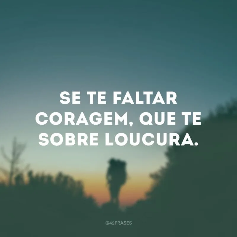 Se te faltar coragem, que te sobre loucura.