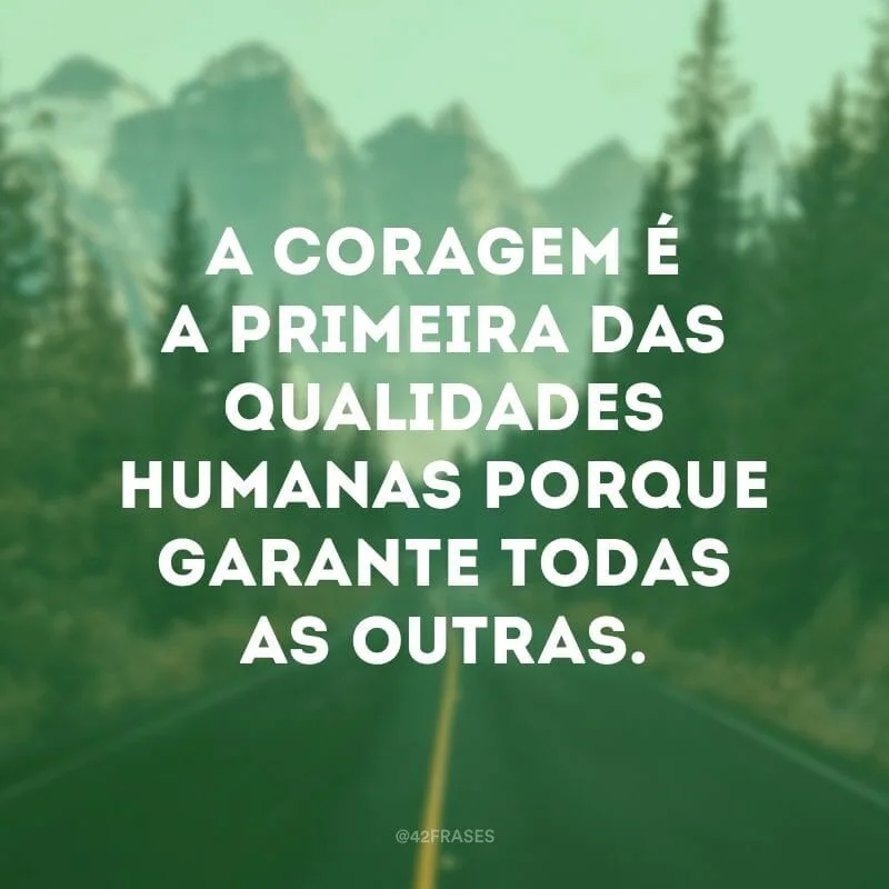 A coragem é a primeira das qualidades humanas porque garante todas as outras.