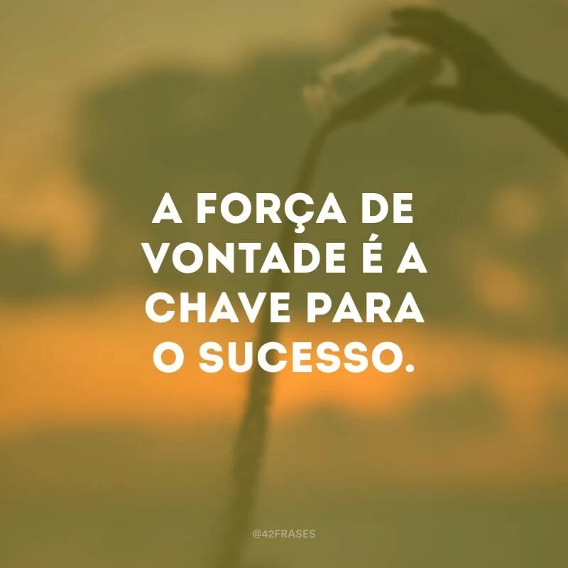 A força de vontade é a chave para o sucesso.