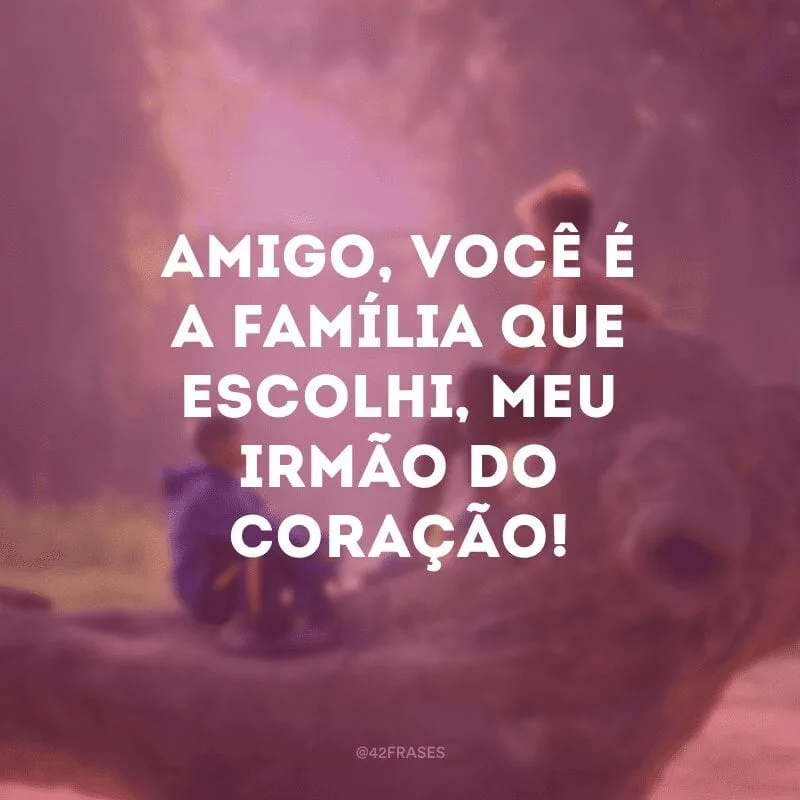 Amigo, você é a família que escolhi, meu irmão do coração!
