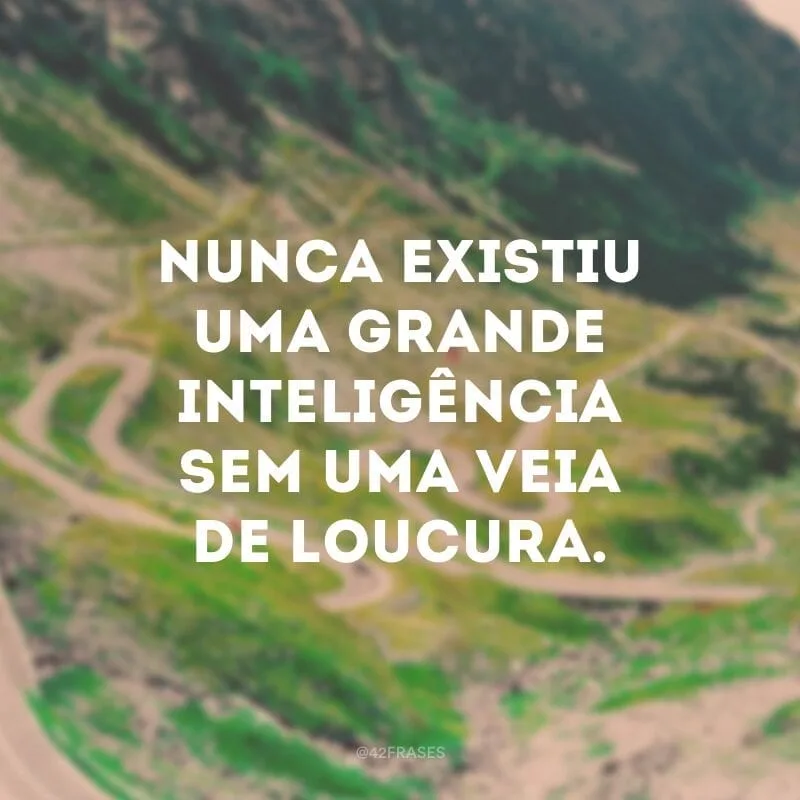 Nunca existiu uma grande inteligência sem uma veia de loucura.