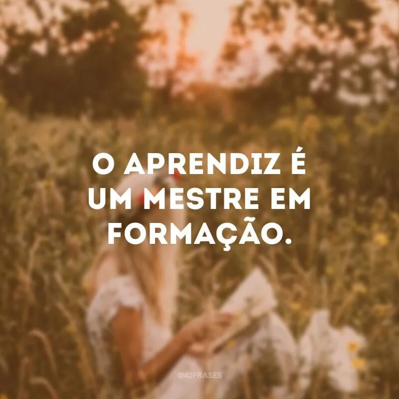 O aprendiz é um mestre em formação.