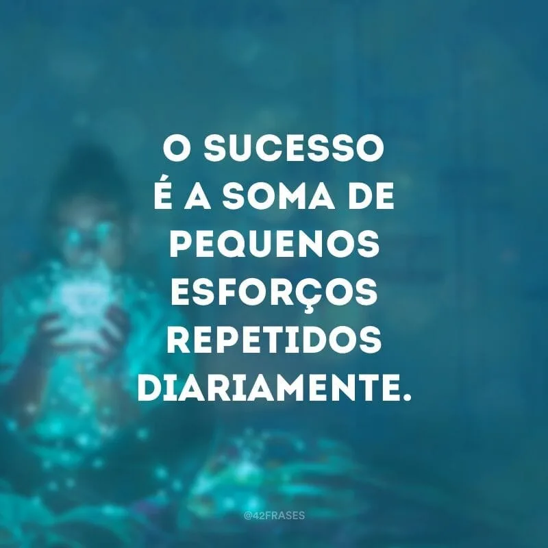 O sucesso é a soma de pequenos esforços repetidos diariamente.