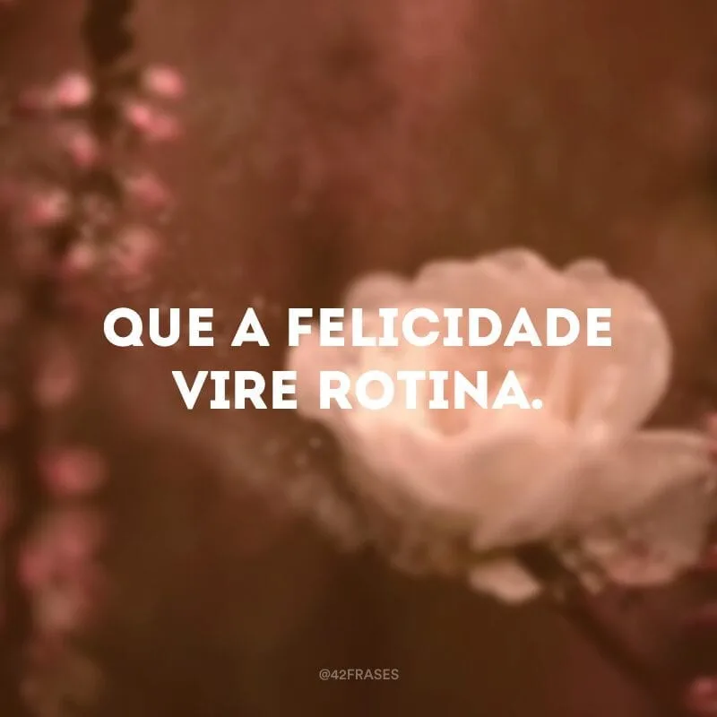 Que a felicidade vire rotina.