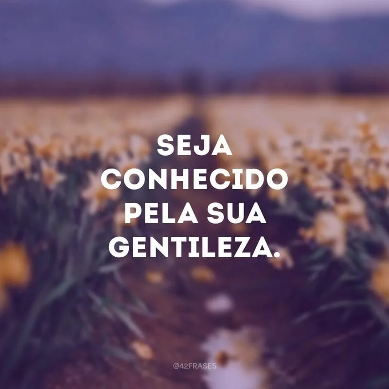 Seja conhecido pela sua gentileza.