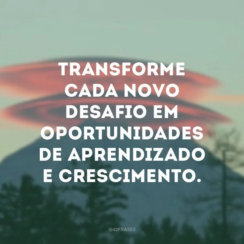 Transforme cada novo desafio em oportunidades de aprendizado e crescimento.