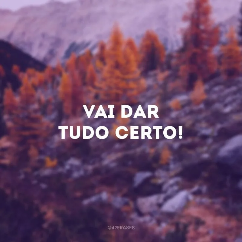 Vai dar tudo certo!