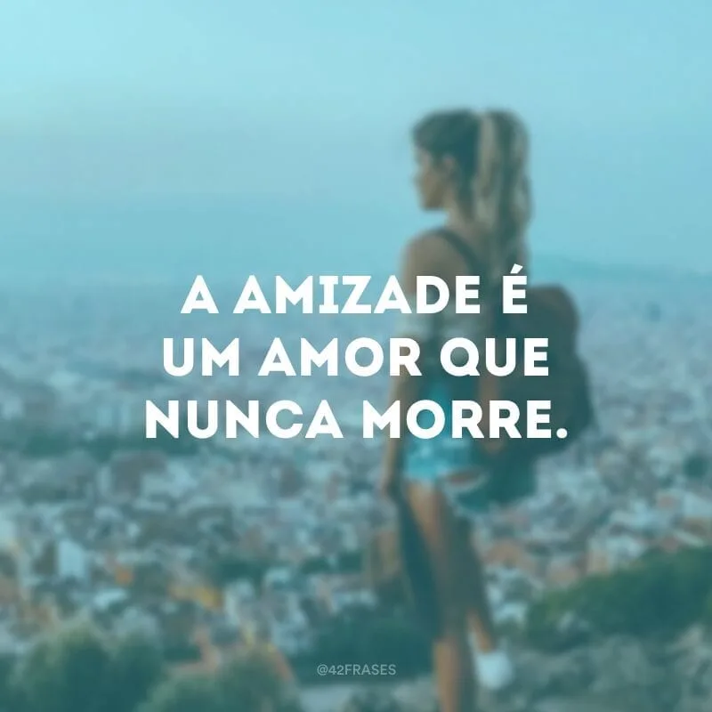 A amizade é um amor que nunca morre. 