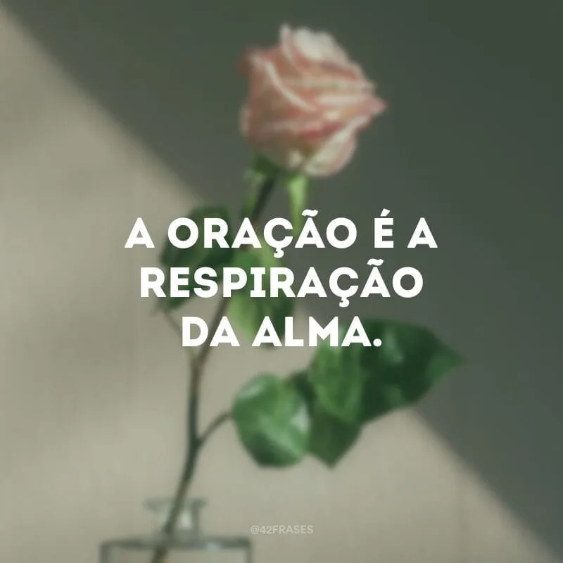 A oração é a respiração da alma. 