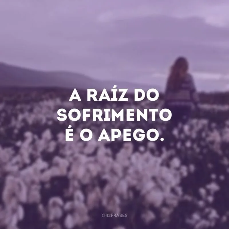 A raíz do sofrimento é o apego.