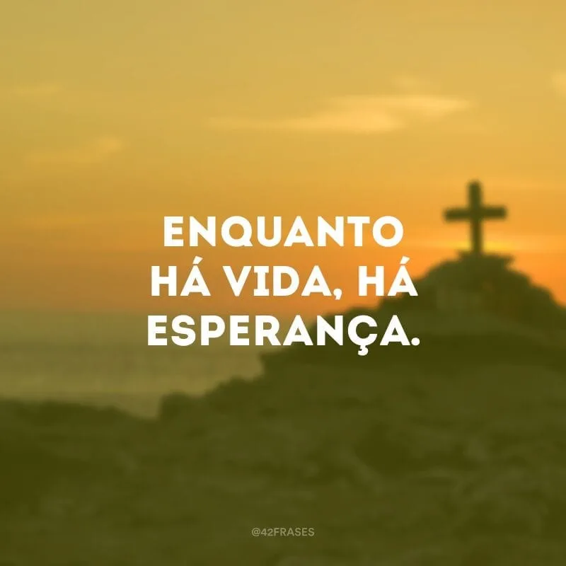 Enquanto há vida, há esperança.
