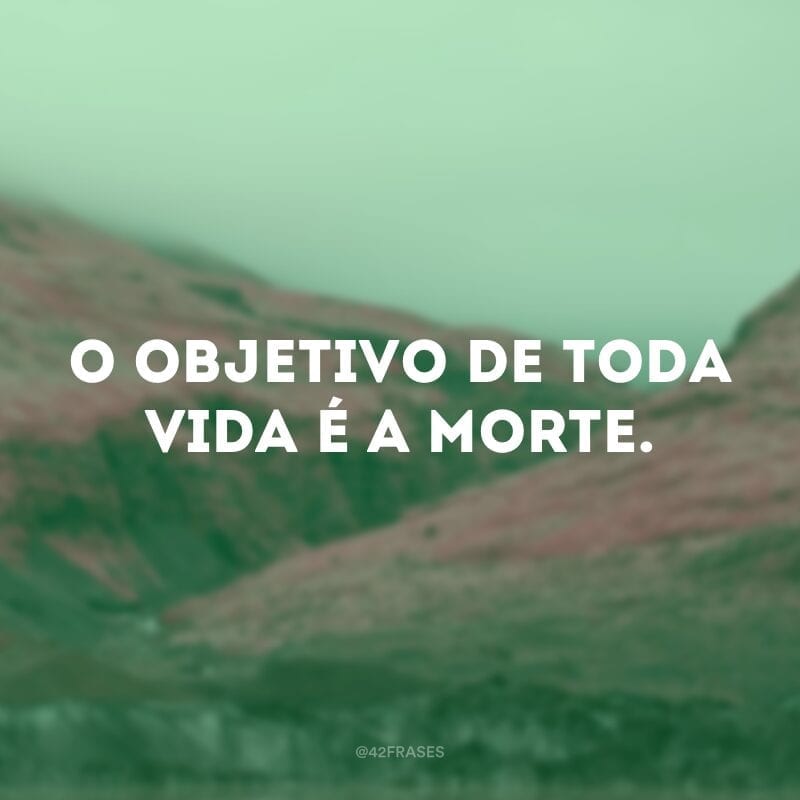 O objetivo de toda vida é a morte.