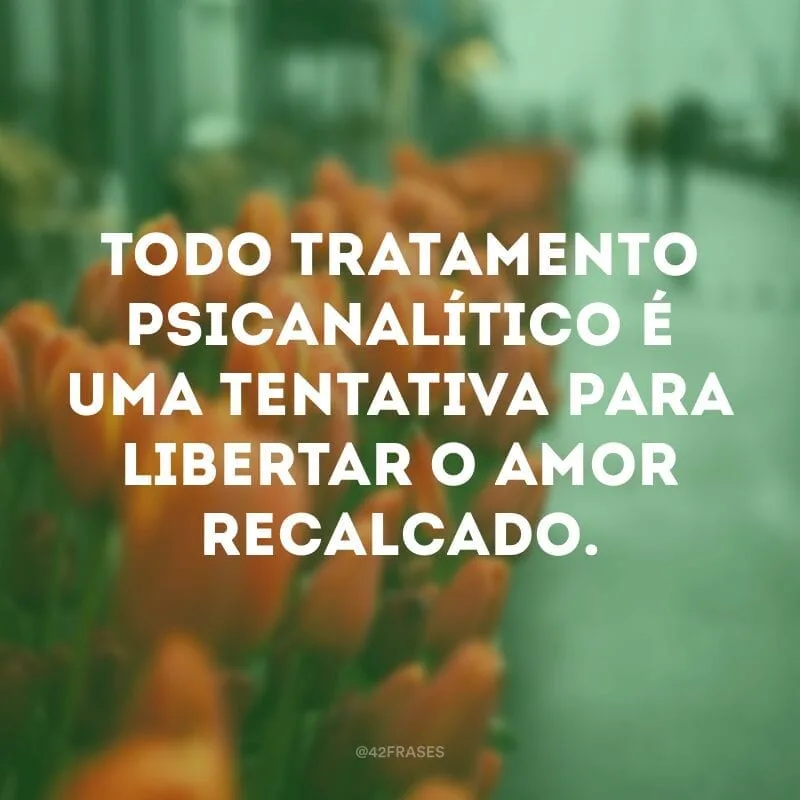 Todo tratamento psicanalítico é uma tentativa para libertar o amor recalcado.