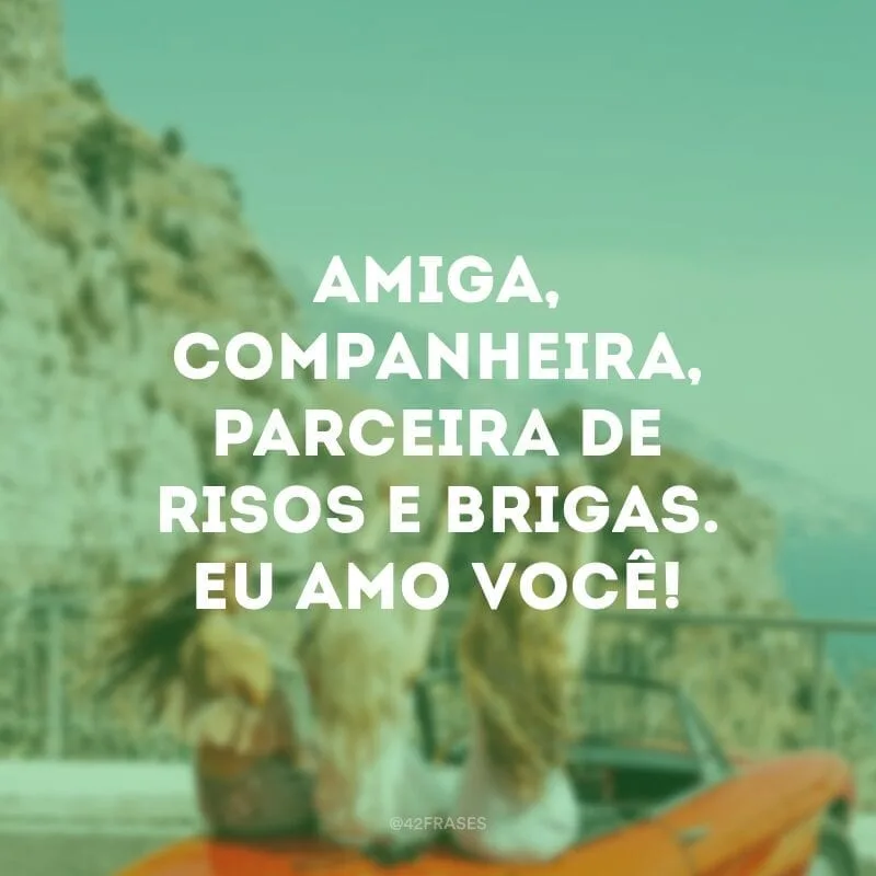 Amiga, companheira, parceira de risos e brigas. Eu amo você!