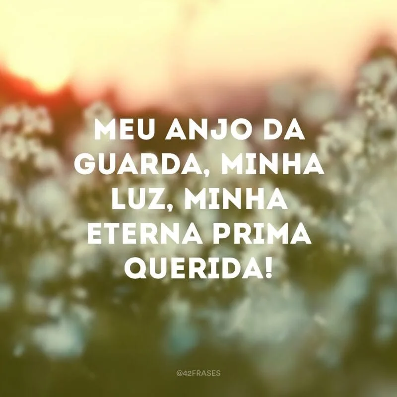 Meu anjo da guarda, minha luz, minha eterna prima querida!
