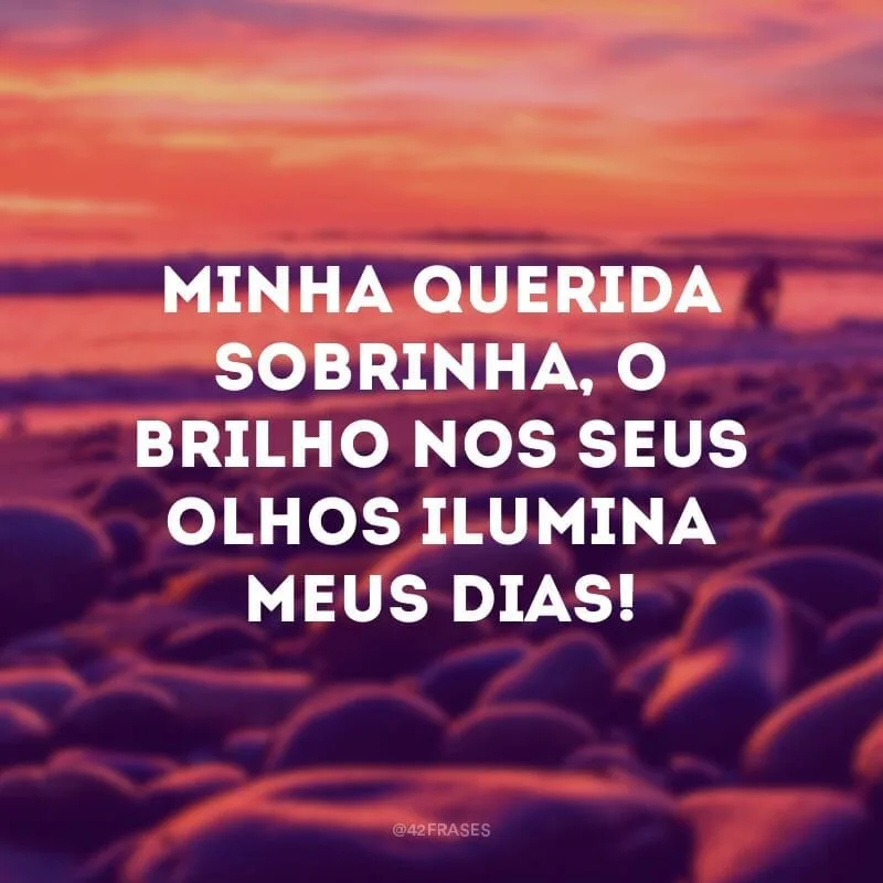 Minha querida sobrinha, o brilho nos seus olhos ilumina meus dias!
