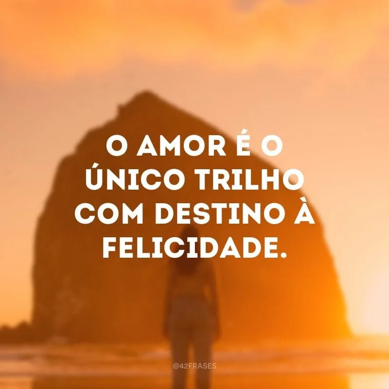 O amor é o único trilho com destino à felicidade.