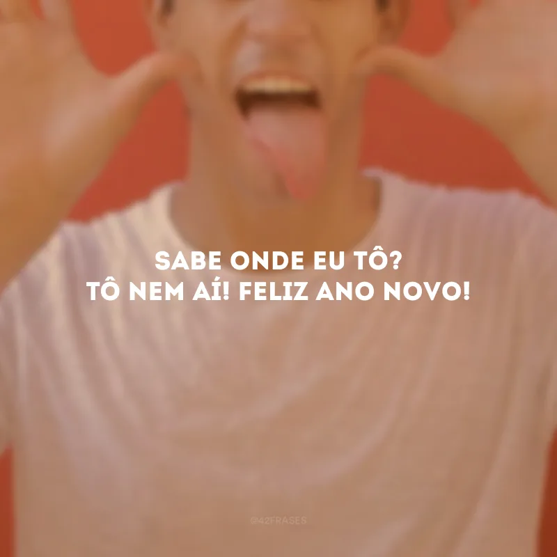 Sabe onde eu tô? Tô nem aí! Feliz Ano Novo!