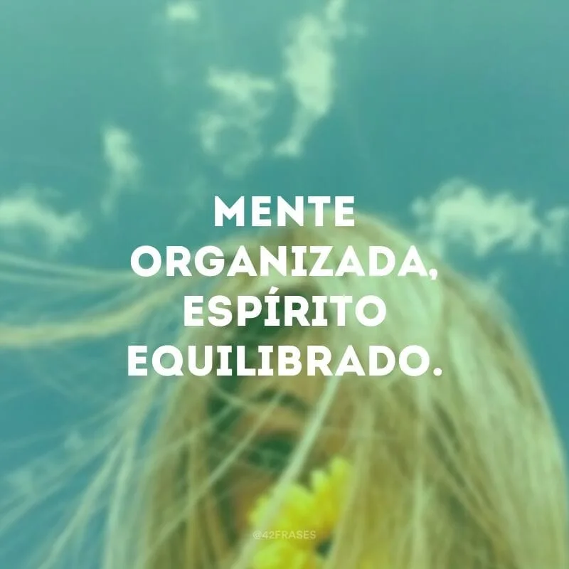 Mente organizada, espírito equilibrado.
