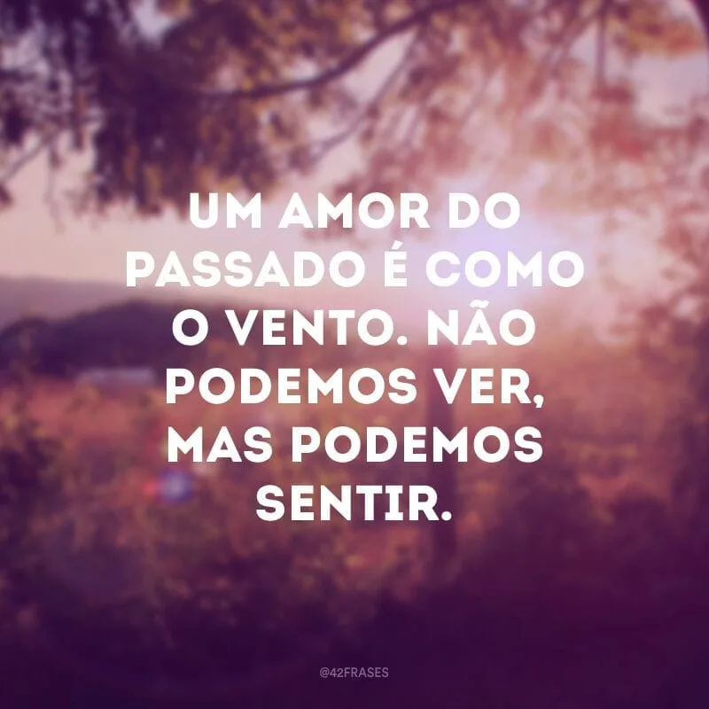 Um amor do passado é como o vento. Não podemos ver, mas podemos sentir.