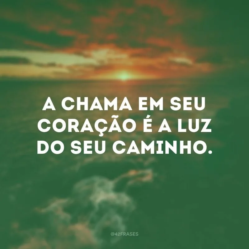 A chama em seu coração é a luz do seu caminho. 