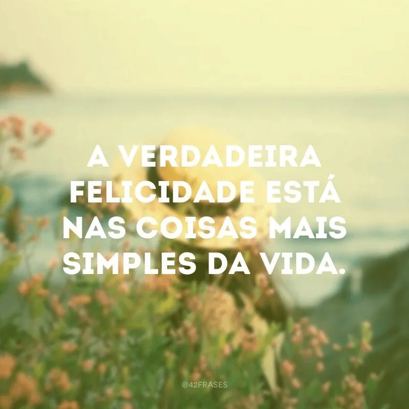 A verdadeira felicidade está nas coisas mais simples da vida.